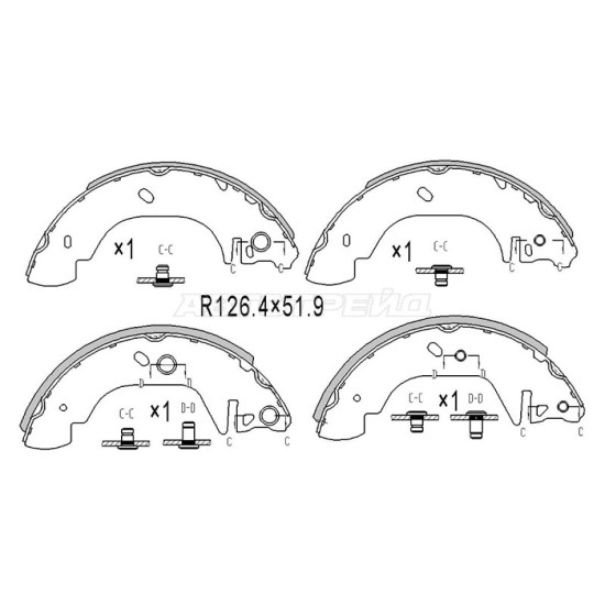 Колодки тормозные барабанные FORD TRANSIT 94-00 SAT