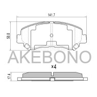 Колодки тормозные перед NISSAN TEANA 33 AKEBONO