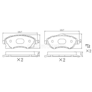 Колодки тормозные перед OPEL CORSA C 00-06/MERIVA A 03-10 SAT