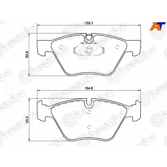 Колодки тормозные передн BMW 5 E60 BREMBO