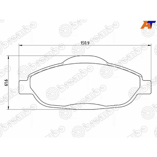 Колодки тормозные передн PEUGEOT 3008/308CC/308SW/5008 BREMBO