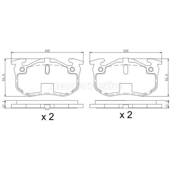 Колодки тормозные зад PEUGEOT 206 06-/RENAULT MEGANE 96-03 SAT