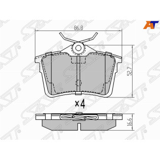 Колодки тормозные зад PEUGEOT PARTNER 13-/CITROEN BERLINGO SAT