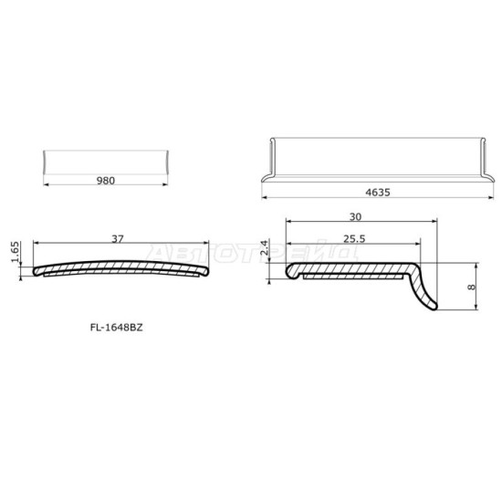 Молдинг лобового стекла FORD ESCAPE/MAVERICK 08-12 FLEXLINE