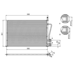 Радиатор кондиционера FORD FUSION/FIESTA 1.2/1.4/1.6 01-08/MAZDA 2 1.3/1.4/1.6 02 SAT