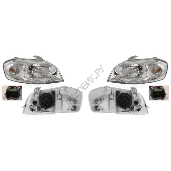 Фары Шевроле Авео Chevrolet Aveo T250 (2006-2012) комплект 2 штуки левая и правая SAT высокое качество