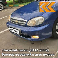 Бампер передний в цвет кузова Chevrolet Lanos (2002-2009) 20Q - Prestige Blue - Синий престиж