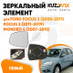 Зеркальный элемент левый Ford Focus 2 (2008-2011) / Focus 3 (2011-2019) / Mondeo 4 (2007-2015) асферический с обогревом KUZOVIK