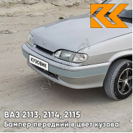 Бампер передний в цвет кузова ВАЗ 2113, 2114, 2115 без птф с полосой 230 - Жемчуг - Бежевый