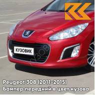 Бампер передний в цвет кузова Peugeot 308 (2011-2015) рестайлинг LKR - ROUGE BABYLONE - Красный