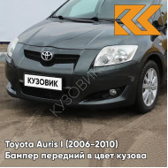 Бампер передний в цвет кузова Toyota Auris 1 (2006-2010) 6U9 - GREYISH DARK GREEN - Тёмно-зелёный